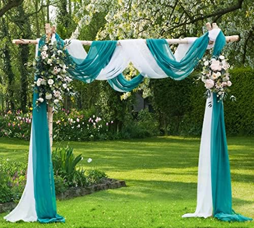 Warm Home Designs Green Teal Sheer Window Scarf 54x216 Inches