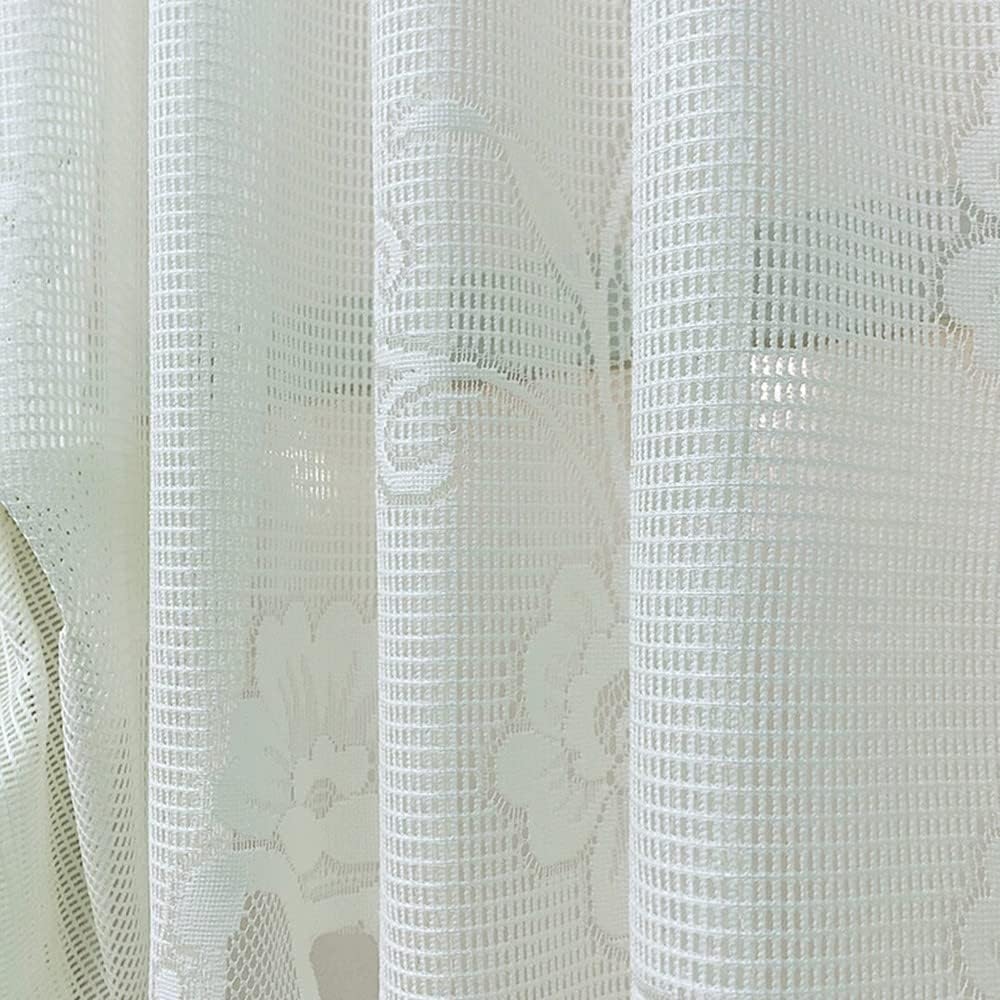 Beige Flower Lace Valance Curtain for Living Room and Kitchen