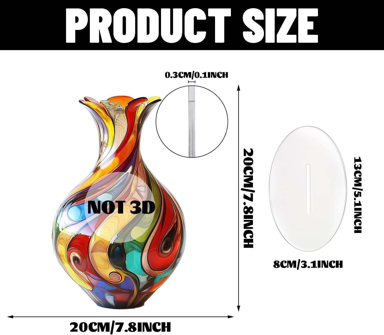 2D Acrylic Boho Vase Sign with Stand