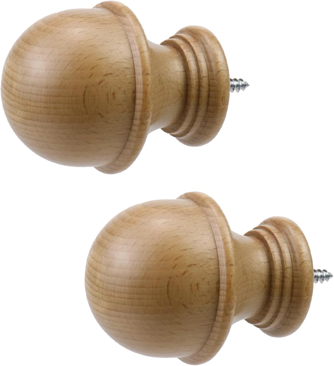 Antrader Wood Mushroom Finial Curtain Rod End Cap