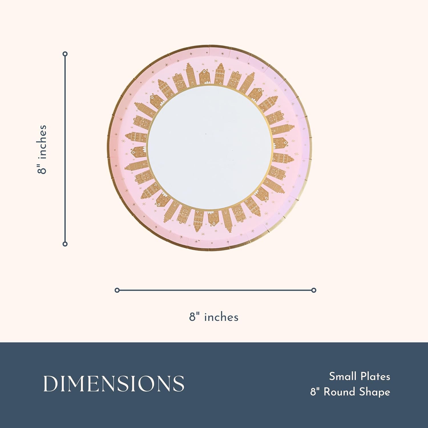 Bonjour Fete Pink Gingerbread Paper Plates 8 In Pack Of 8
