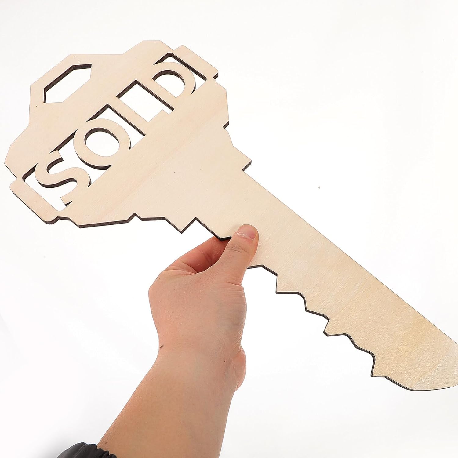 Real Estate Key Shaped Sold Sign Wooden Christmas Prop