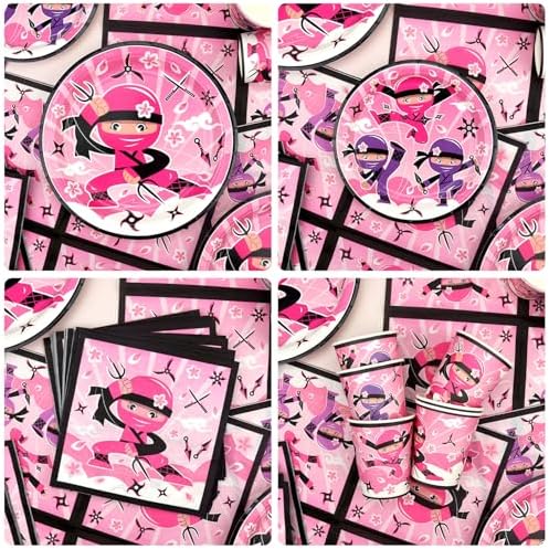 Ninja Girl Party Tableware Set for 40 Guests