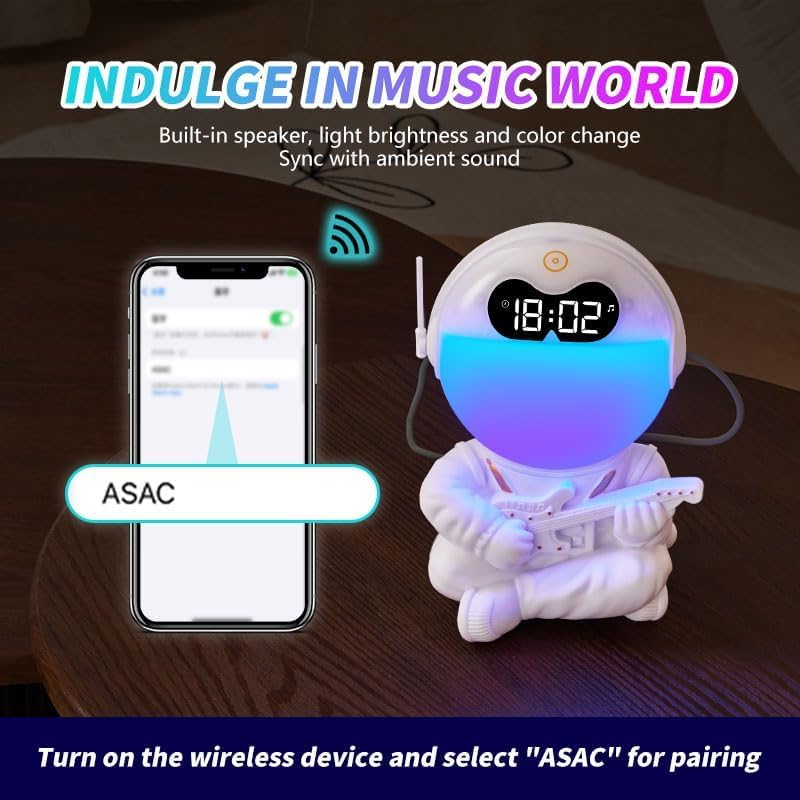 Astronaut Kids Sunrise Alarm Clock with Bluetooth Speaker