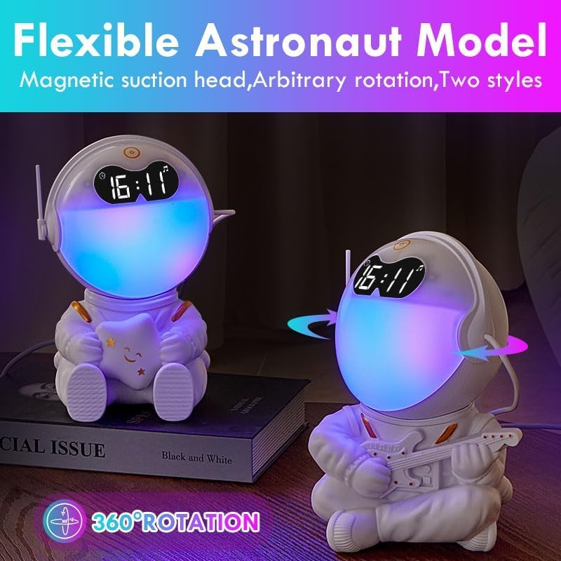 Astronaut Kids Sunrise Alarm Clock with Bluetooth Speaker