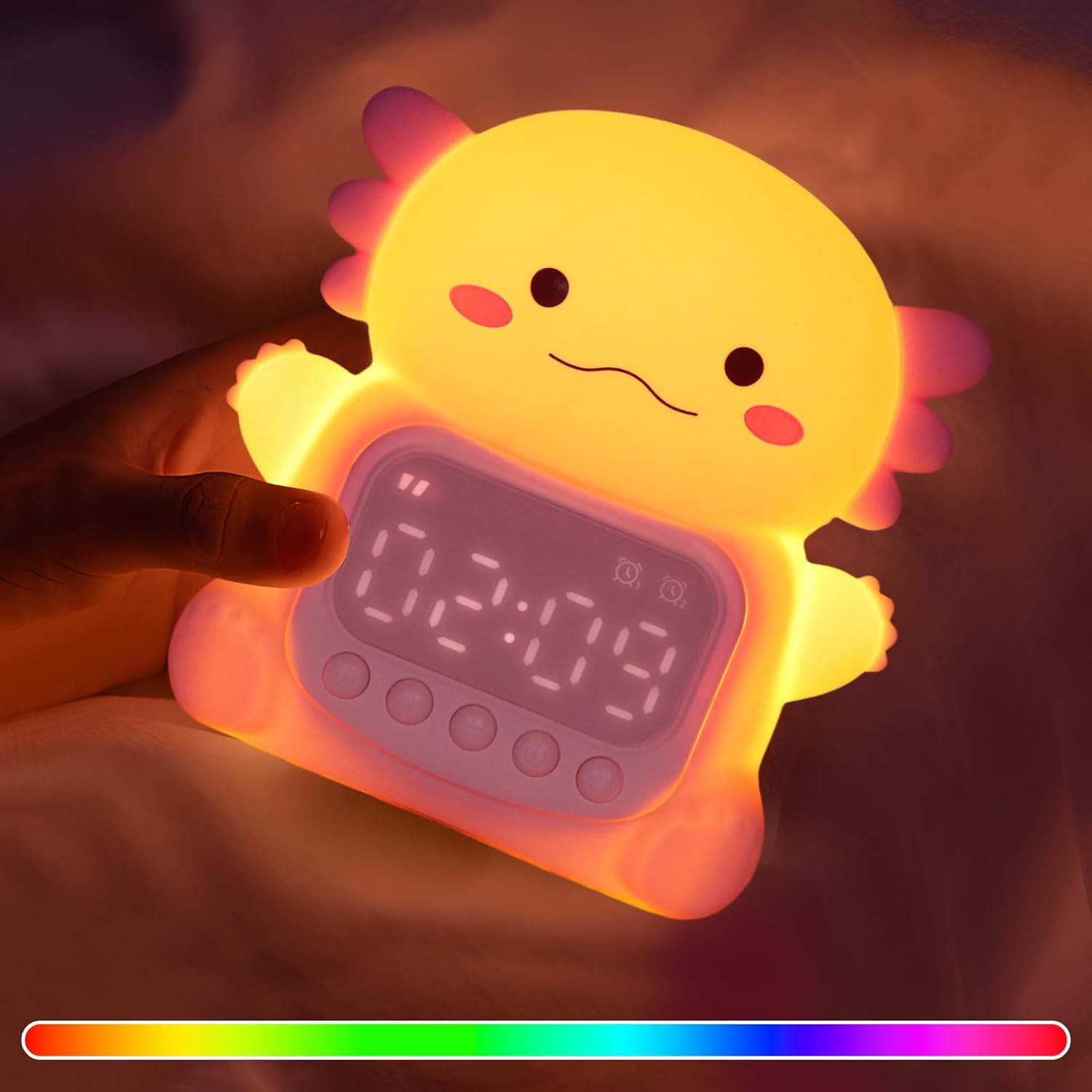 Axolotl Alarm Clock with Night Light for Kids