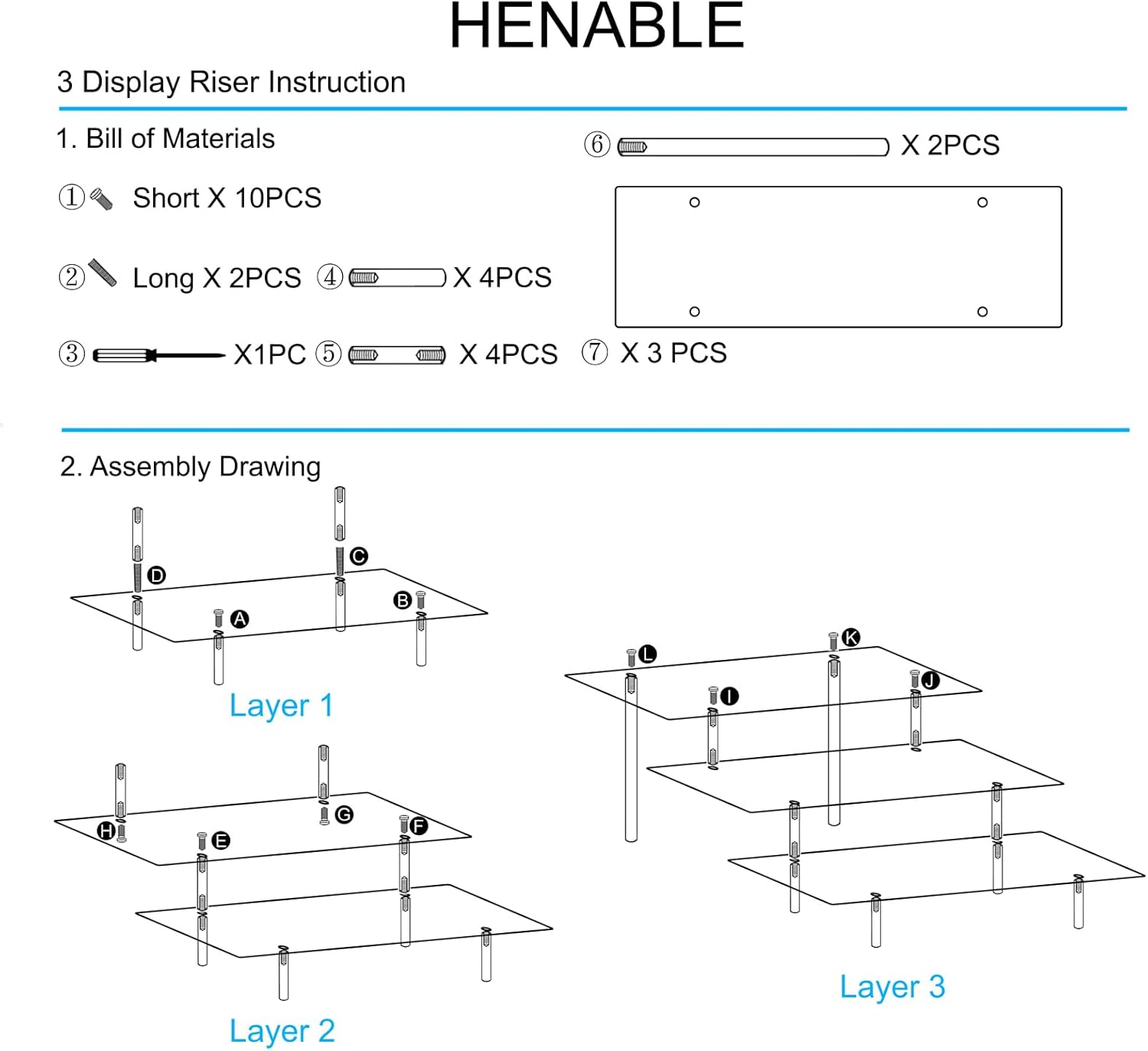 3 Tier Acrylic Display Risers for Organizing Perfume and Collectibles