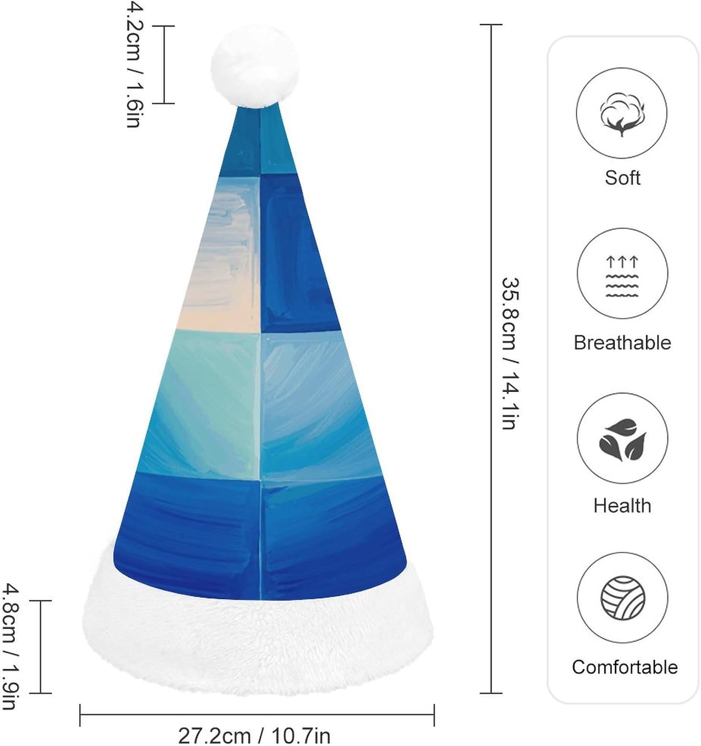 Santa Hat Abstract Blue Christmas Party Headwear