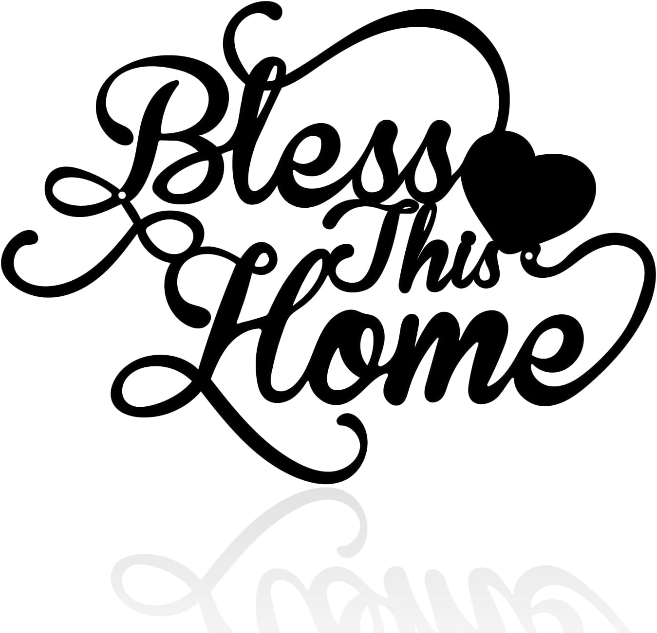Bless This Home Black Metal Wall Art Entryway Sign