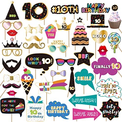 BRT Bearingshui 10th Birthday Photo Booth Props Kit