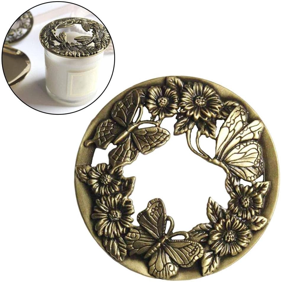 Candle Topper Shade Jar Lid Sleeves for Jar Candles - Butterfly Flower Design