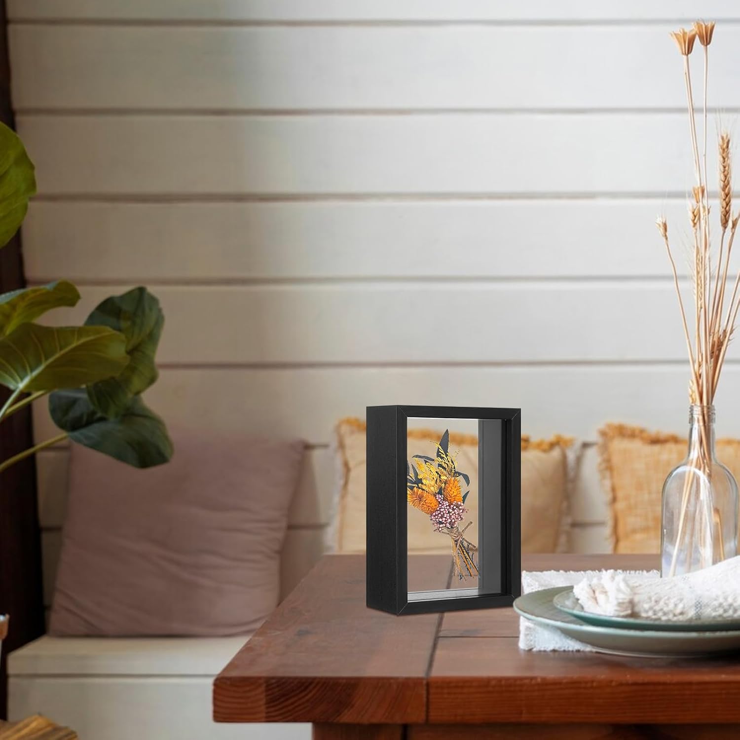 2 Pack 8x10 Inch Wooden Dried Flower Frame with Clear Acrylic Panels
