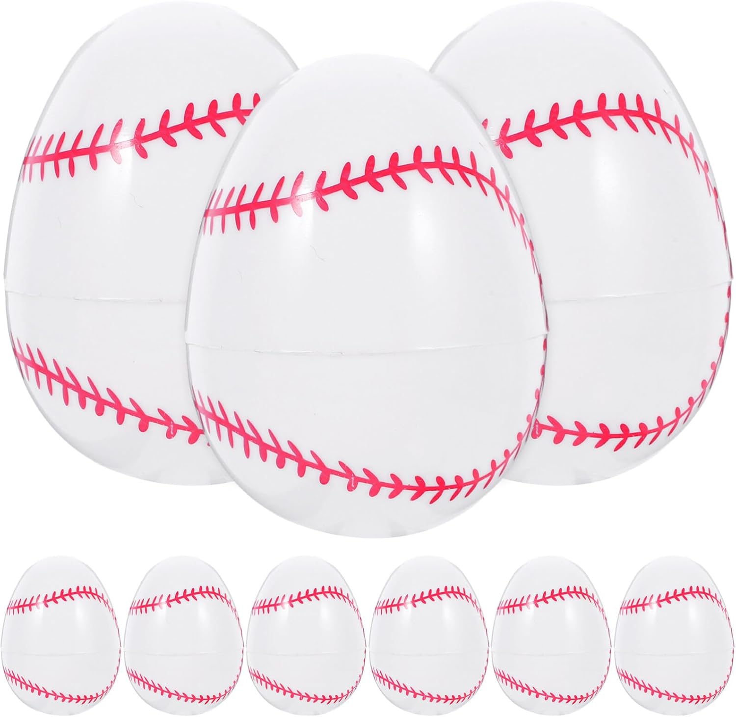 12pcs Baseball Themed Plastic Easter Eggs Openable Decorative Set