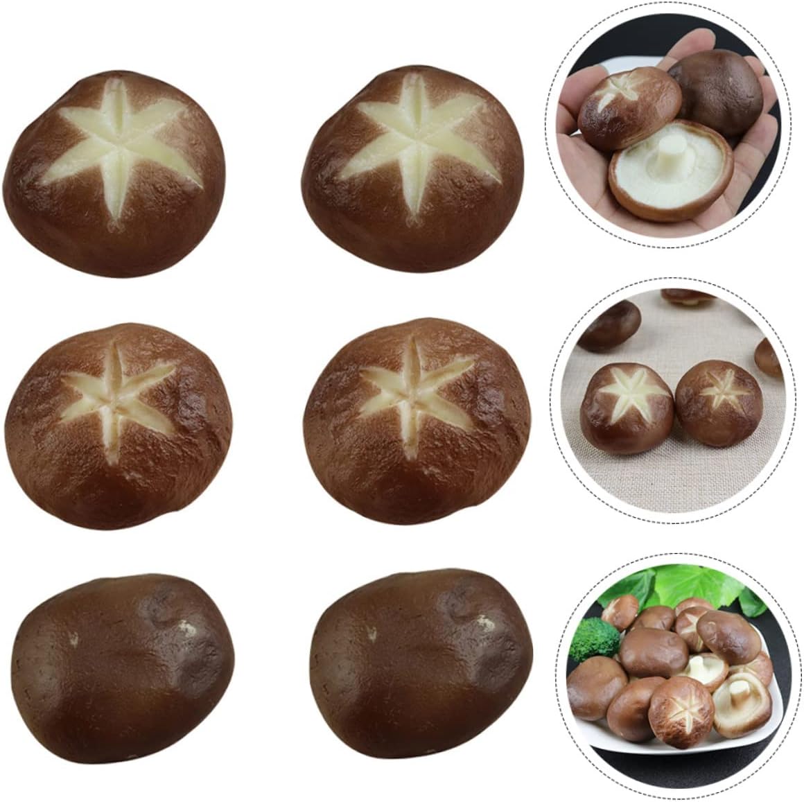 Healifty 6Pcs Realistic Mushroom Models for Photo Props