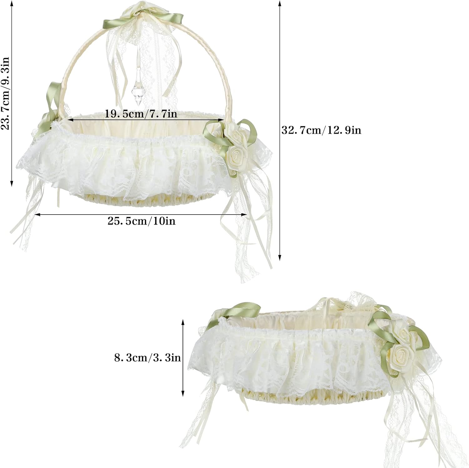 Lvory Large Flower Girl Baskets for Weddings