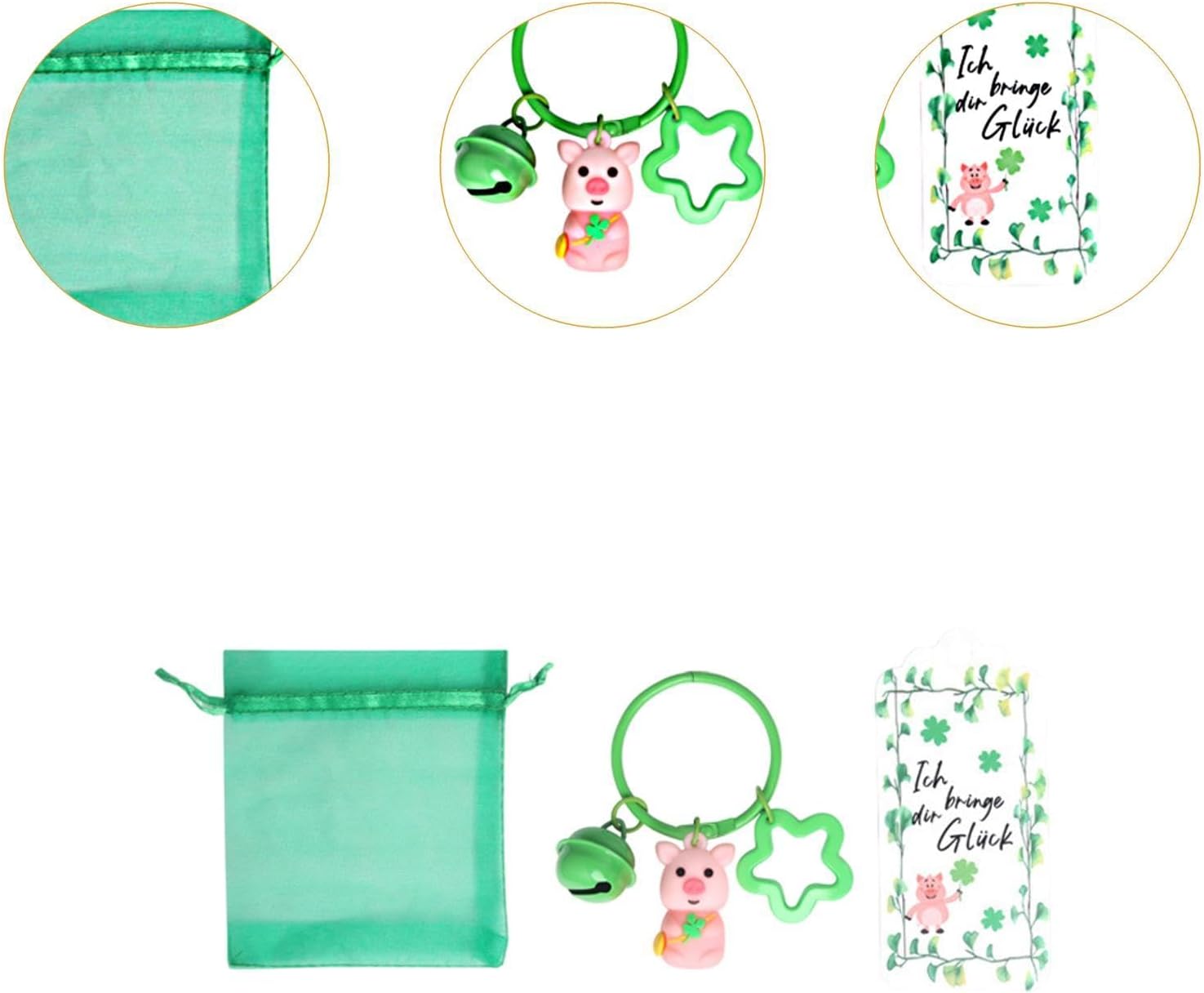 St Patrick Day Party Favor Packs Set with Keychains and Gift Bags