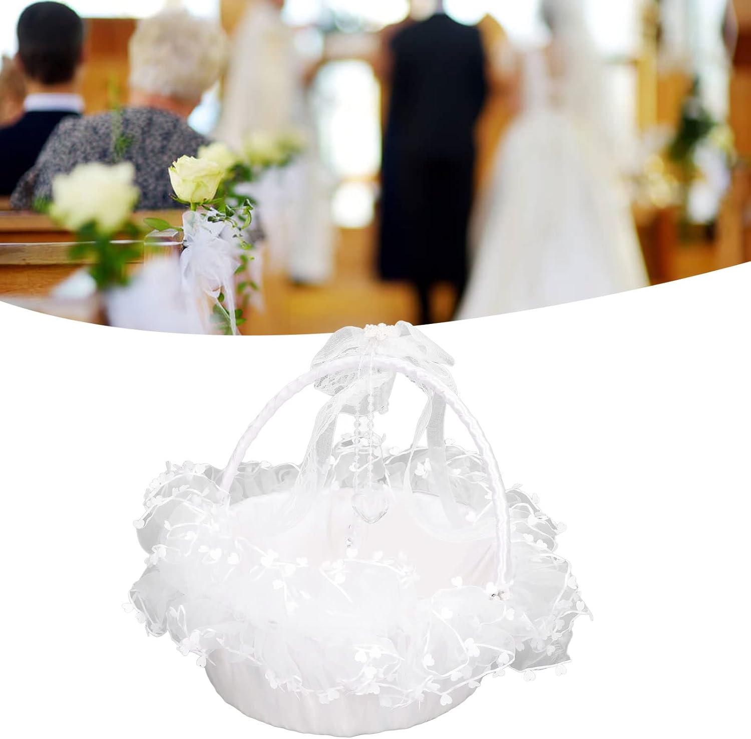 Enforose Flower Girl Basket with Handle