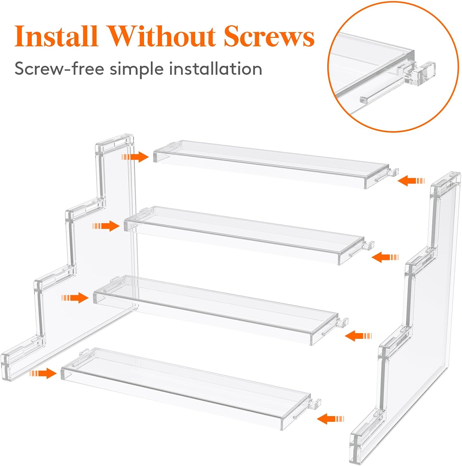 Lifewit 4 Tier Clear Display Riser Stand 9 Inch 1-Pack