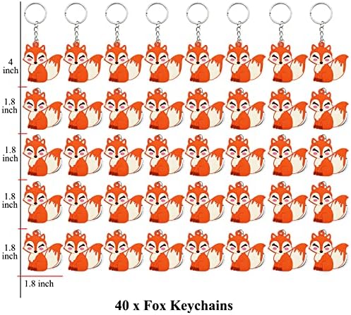 40 Pack Fox Keyring Party Favor for Wild Themed Events