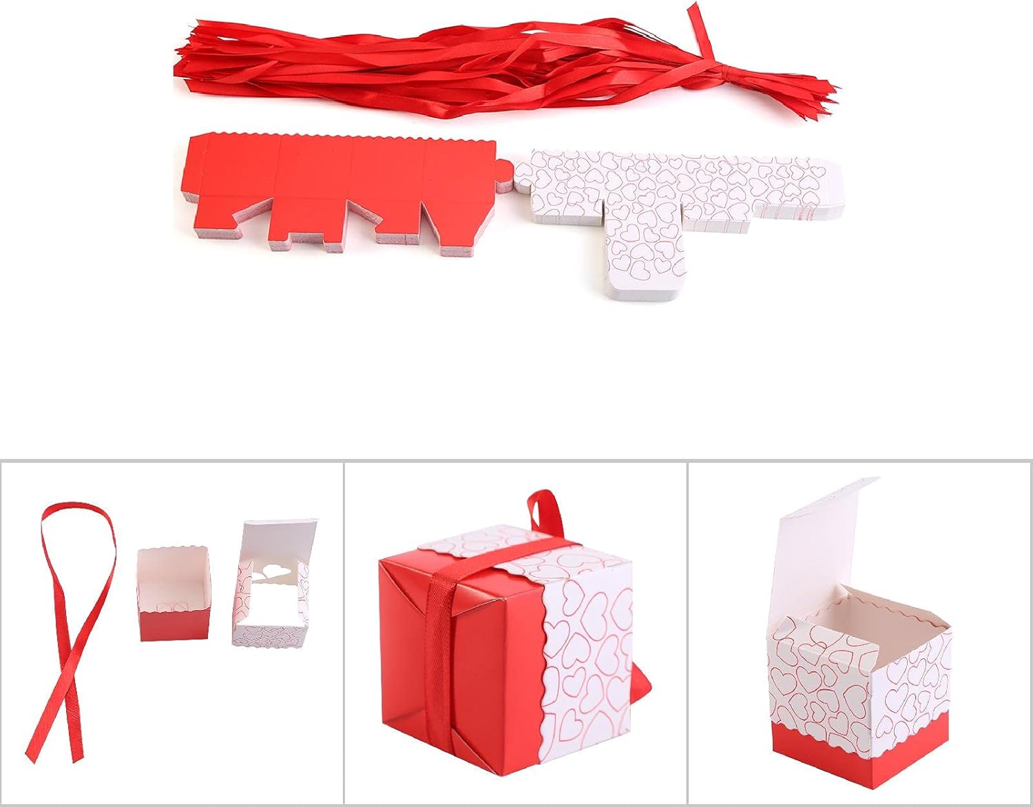 50Pcs Red Candy Boxes for Party Favors and Gifts