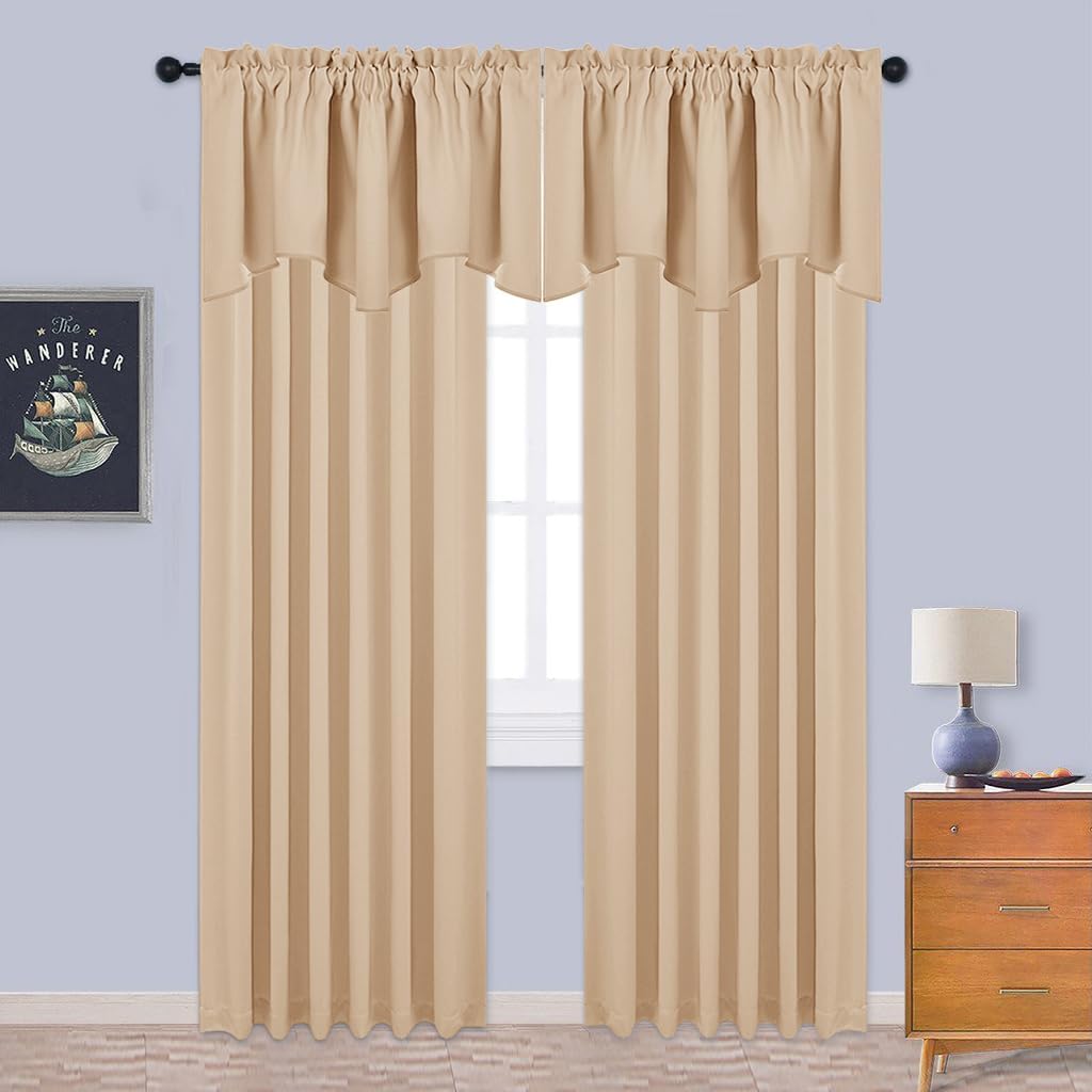 NICETOWN Window Valances Sliding Door 52x18 In Rod Pocket