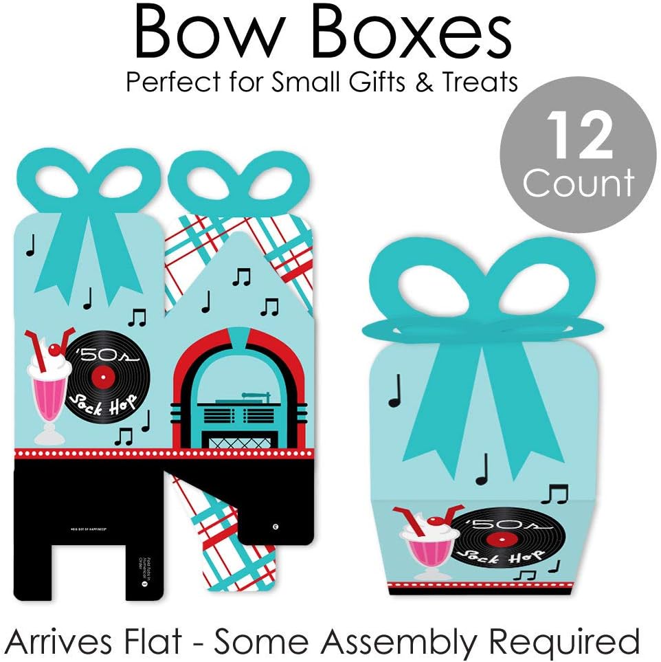 Big Dot of Happiness 50s Sock Hop Bow Box Set of 12