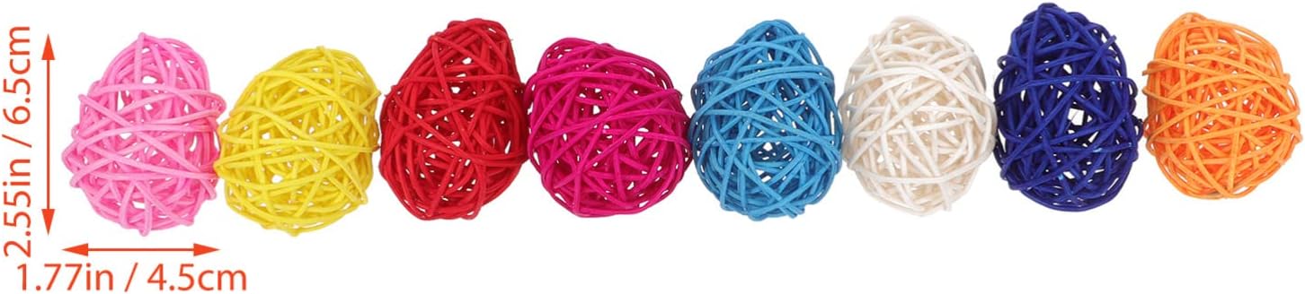 IMIKEYA 8pcs Wicker Rattan Ball Decorative Orbs
