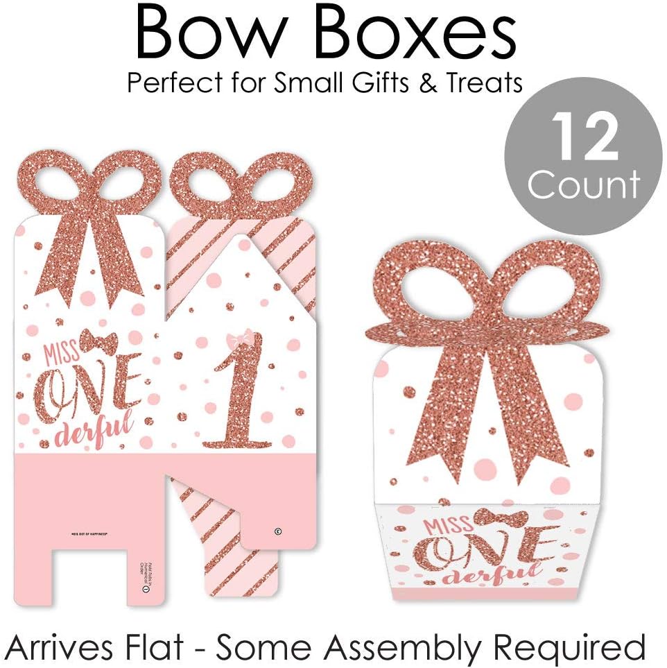 Big Dot of Happiness 1st Birthday Bow Box Set of 12