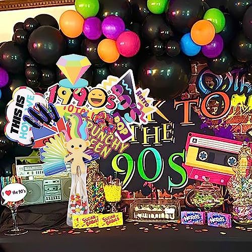 Tvorvik 90s Photo Booth Props 39pcs Hip Hop Decorations