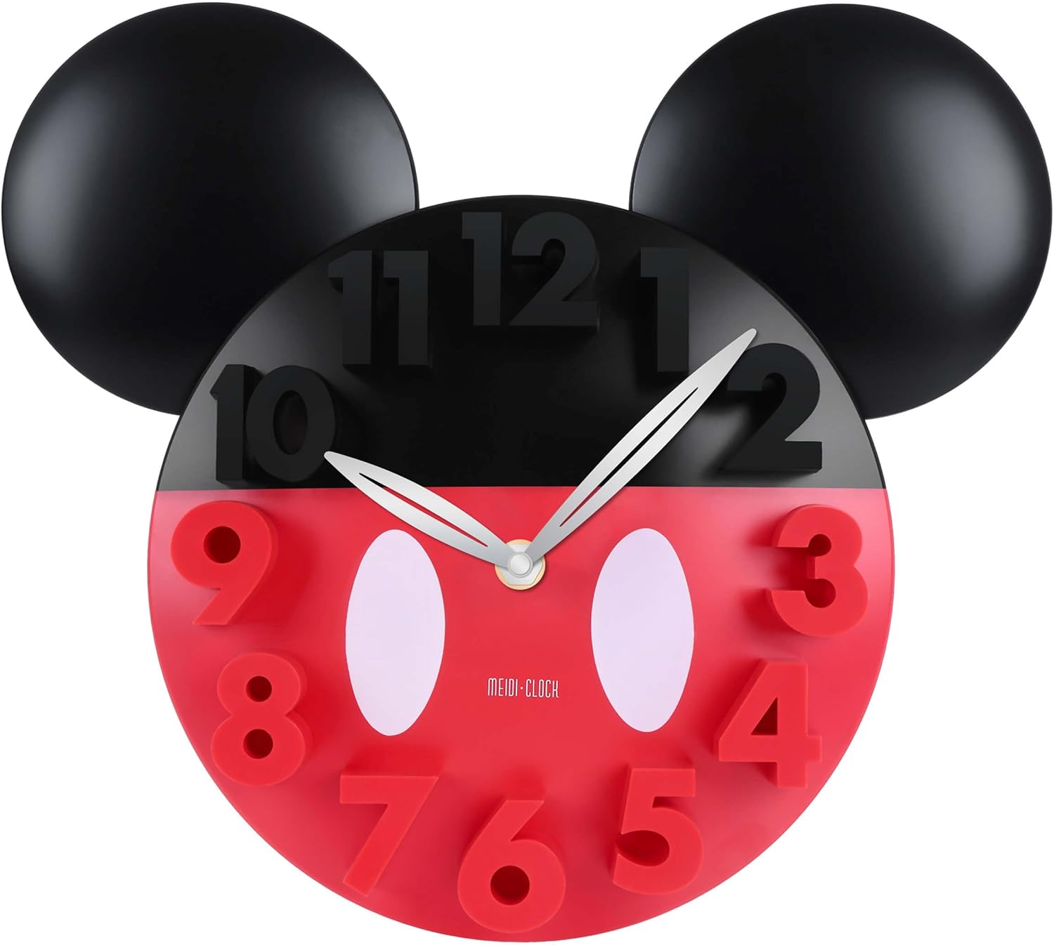 MEIDI CLOCK Wall Clock with 3D Numbers for Mickey Mouse Lovers