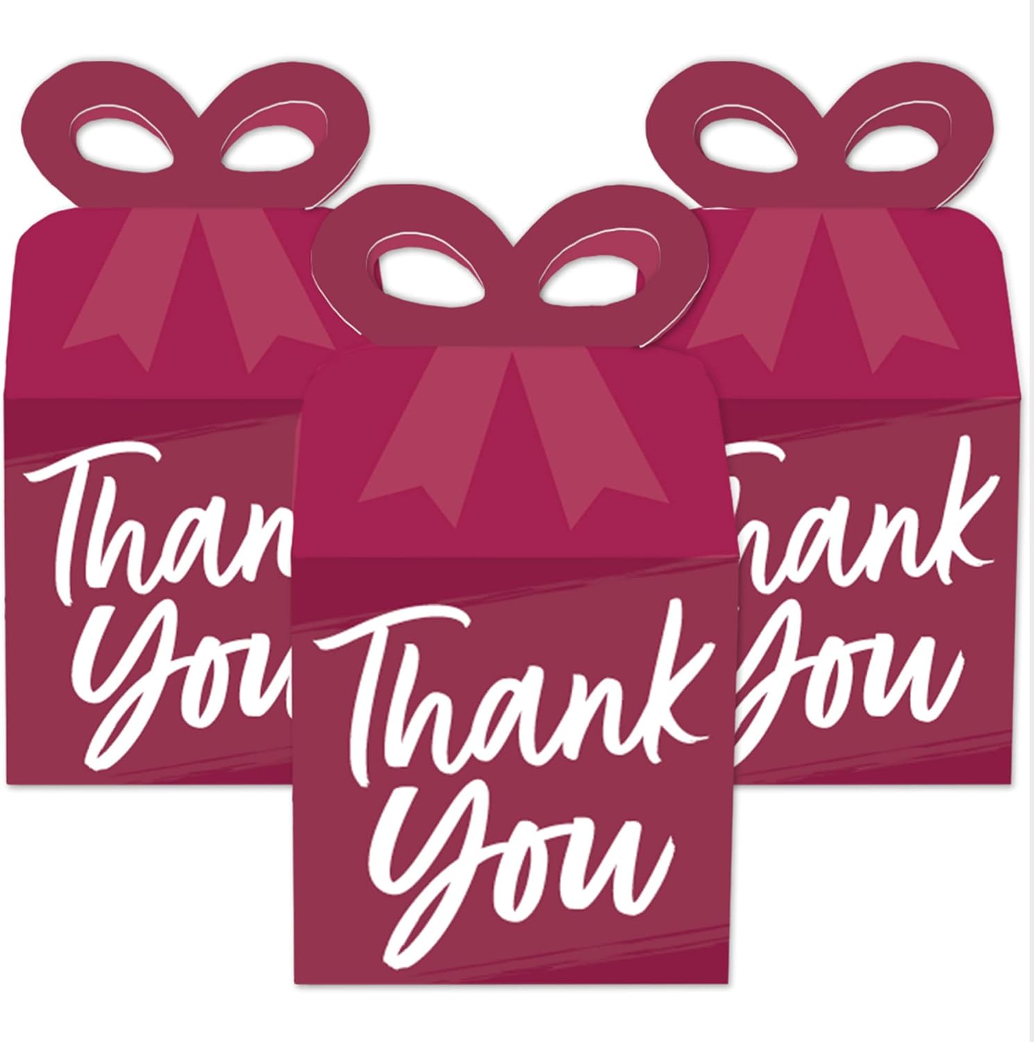 Burgundy Elegantly Simple Bow Box Set of 12