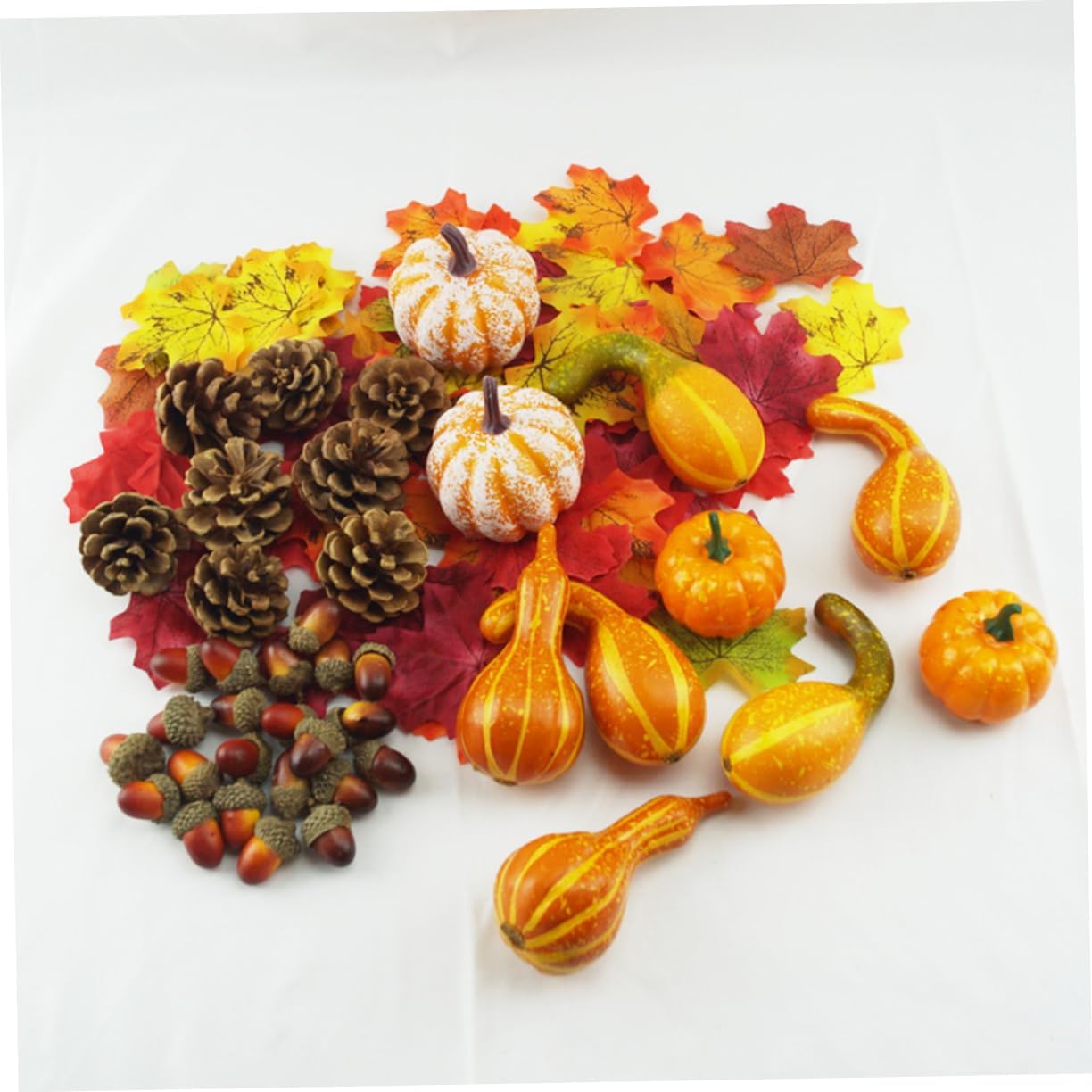 141pcs Artificial Pumpkin and Acorn Decorations for Halloween