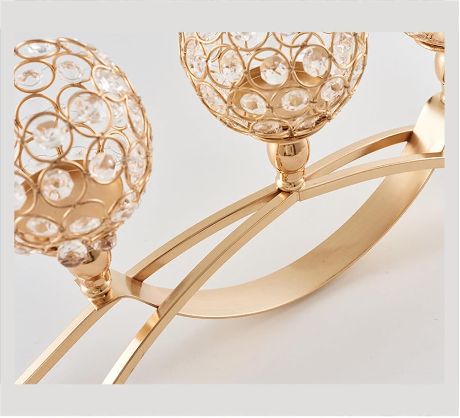 Crystal Candle Holder Set Silver Color