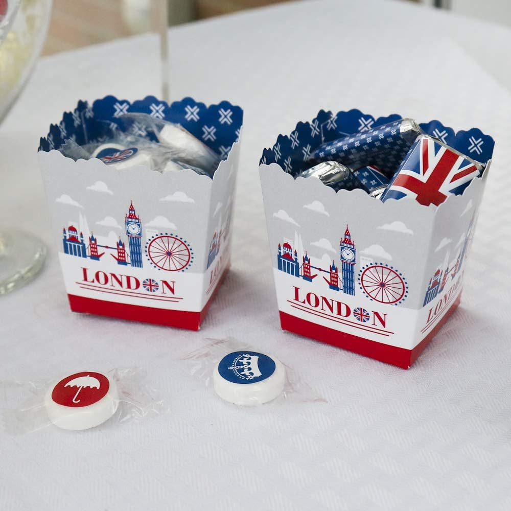 Big Dot of Happiness Cheerio London Party Favor Boxes Set of 12