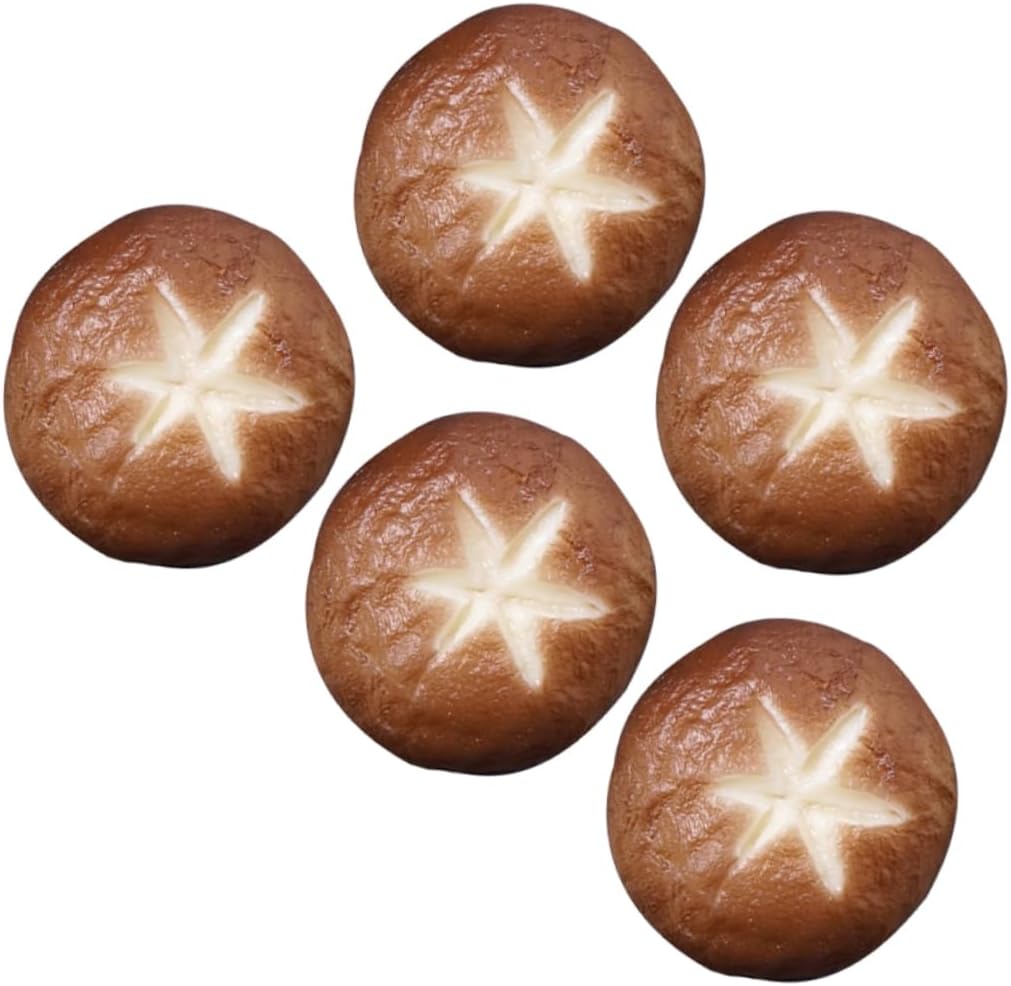 5pcs Artificial Shiitake Mushroom Model for Barbecue and Photo Props
