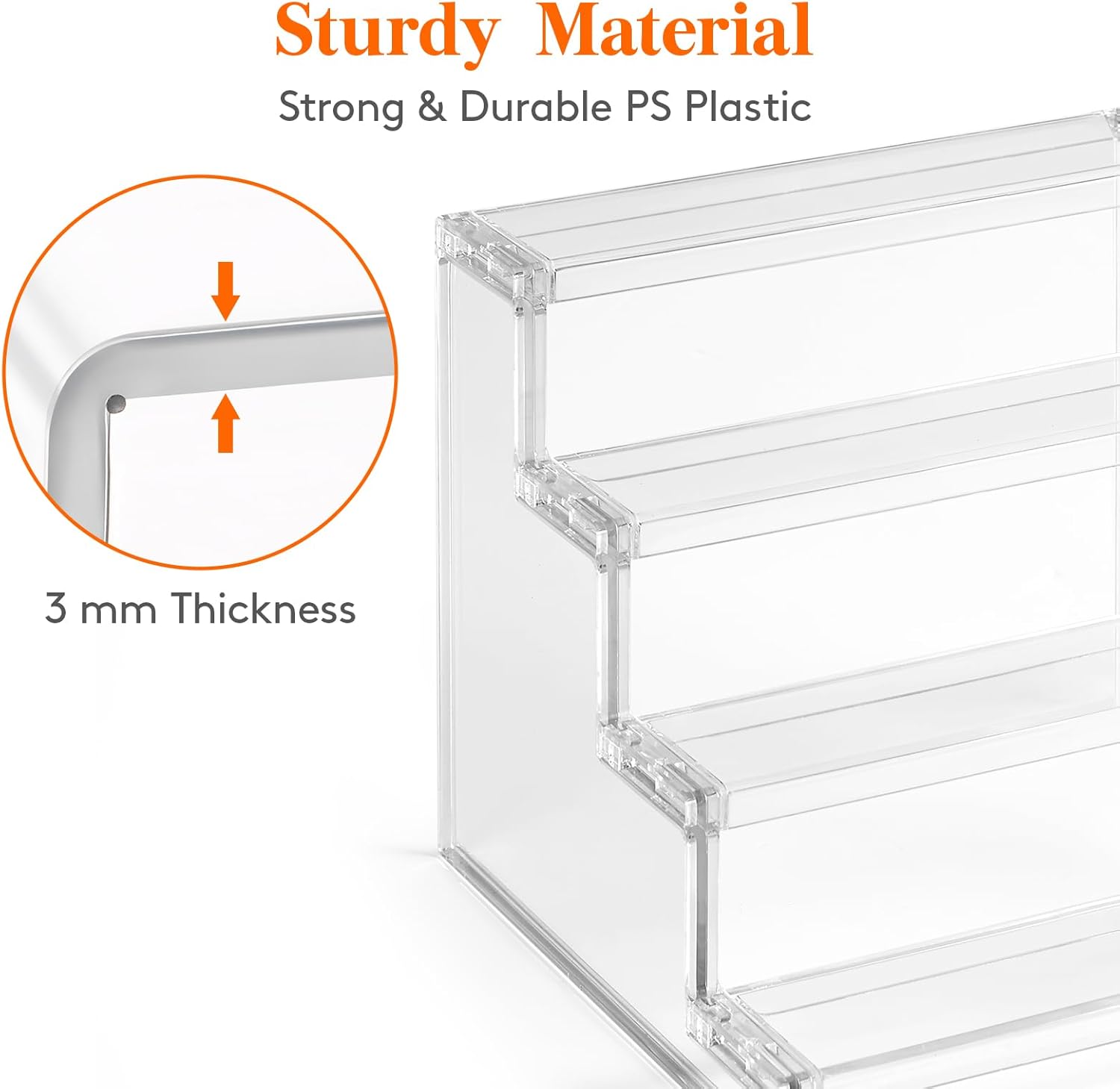 Lifewit 4 Tier Clear Display Riser Stand 9 Inch 1-Pack