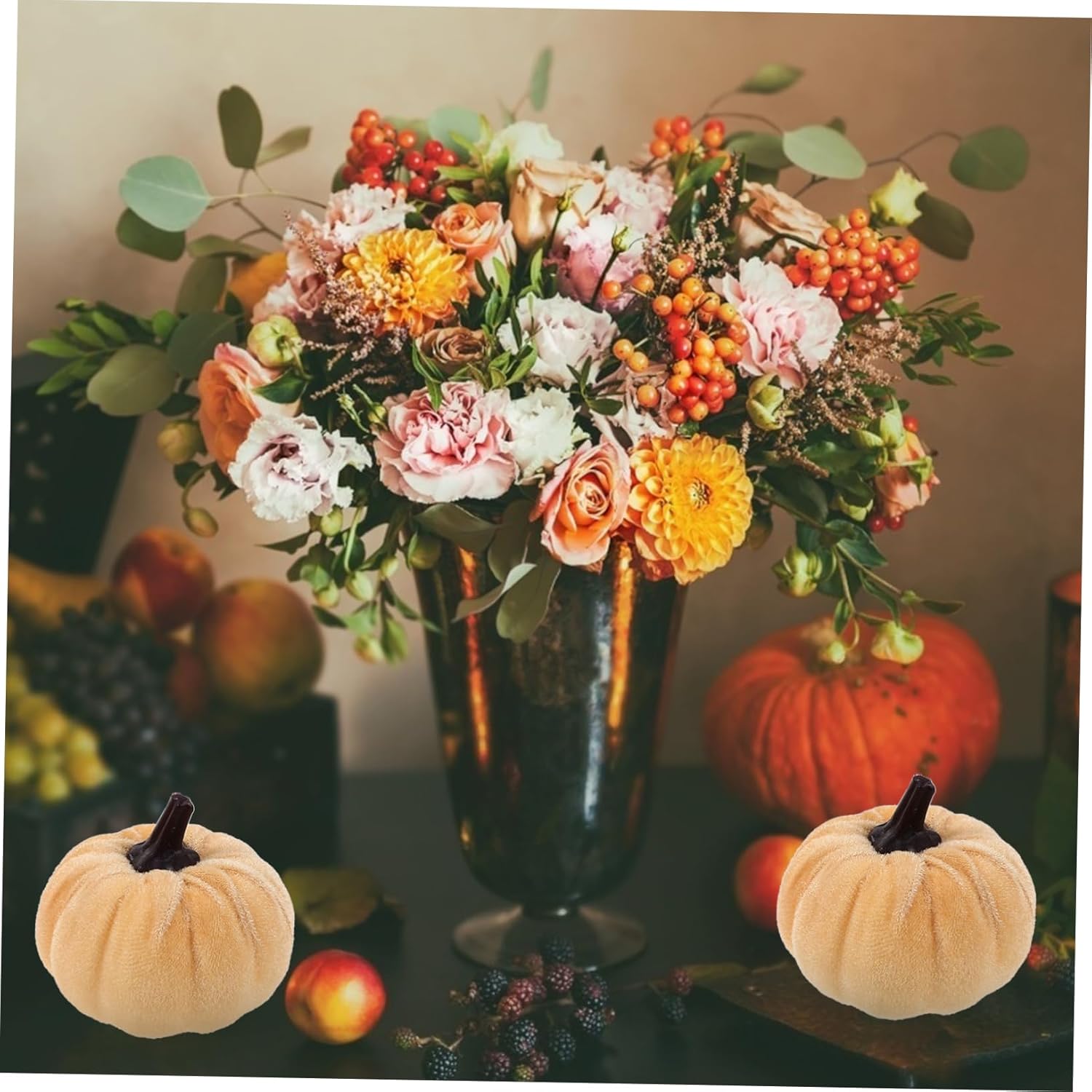 GLEAVI 6Pcs Artificial Pumpkins for Halloween Decorations
