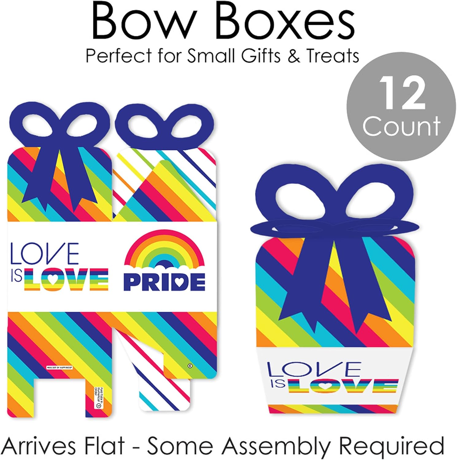 Big Dot of Happiness Love is Love Bow Boxes Set of 12