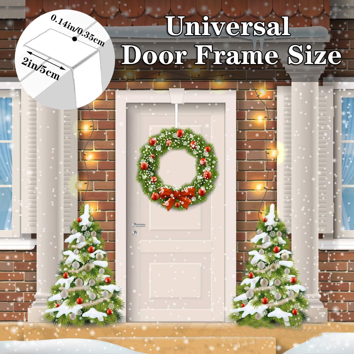 Osgow 15 Inch Wreath Hanger Steel Door Hook White