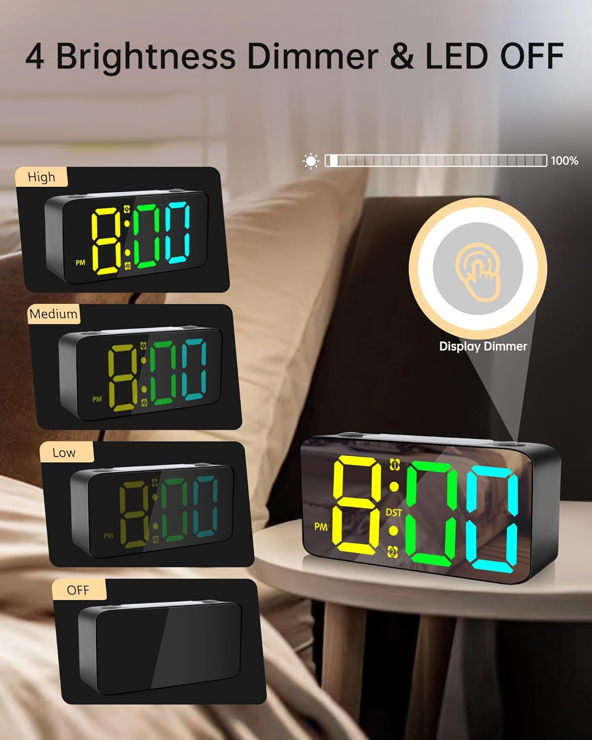 Extra Loud RGB Alarm Clock for Heavy Sleepers