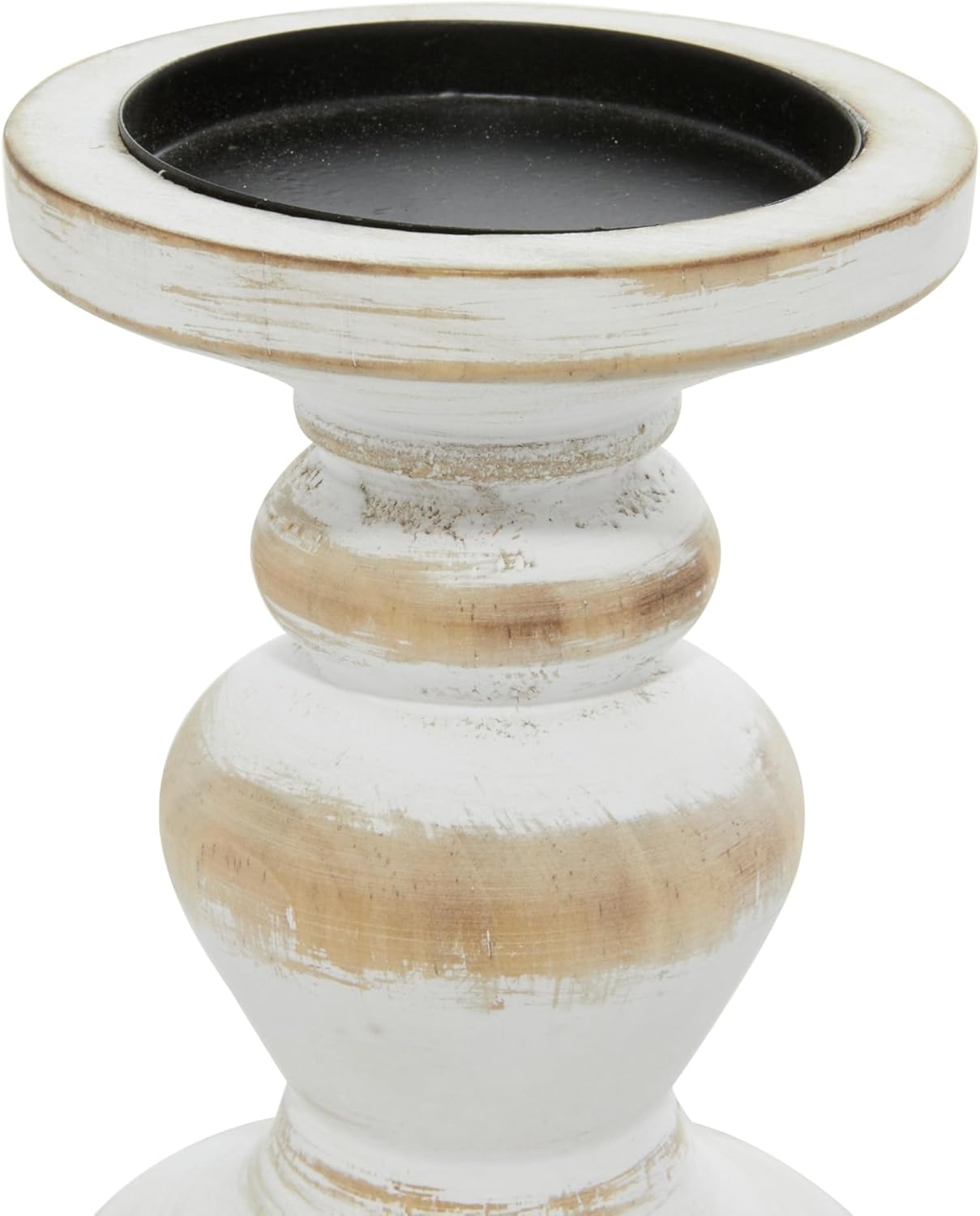 Deco 79 White Wood Candle Holder Set of 3