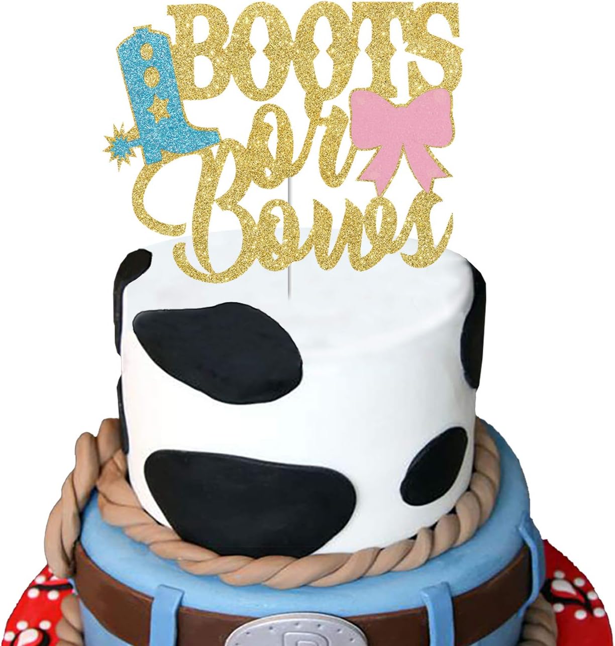 Boots or Bows Cake Topper Gender Reveal Decor