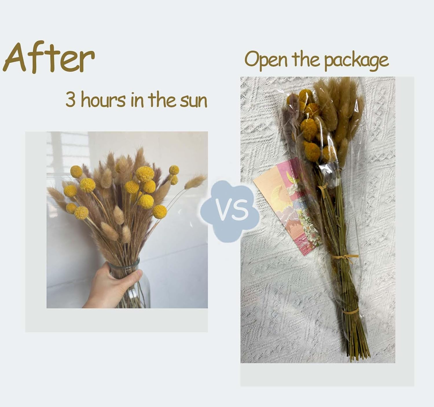 55pcs Natural Dried Flowers Bouquet for Home Wedding Centerpieces