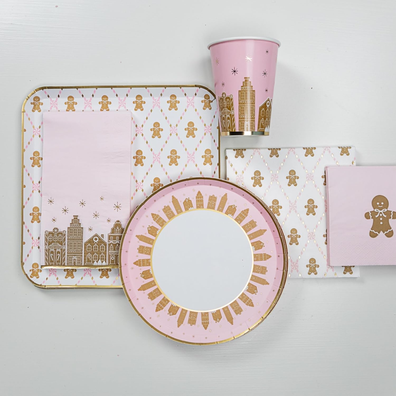 Bonjour Fete Pink Gingerbread Paper Plates 8 In Pack Of 8