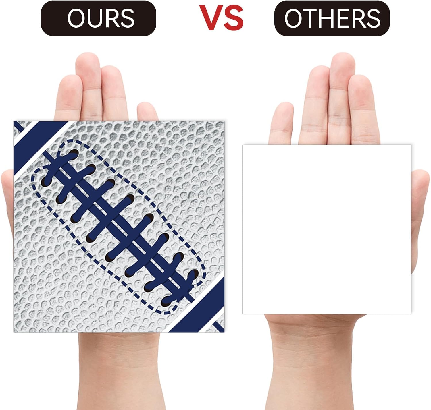 Qyeahkj 50Pcs Blue White Cowboys Football Napkins
