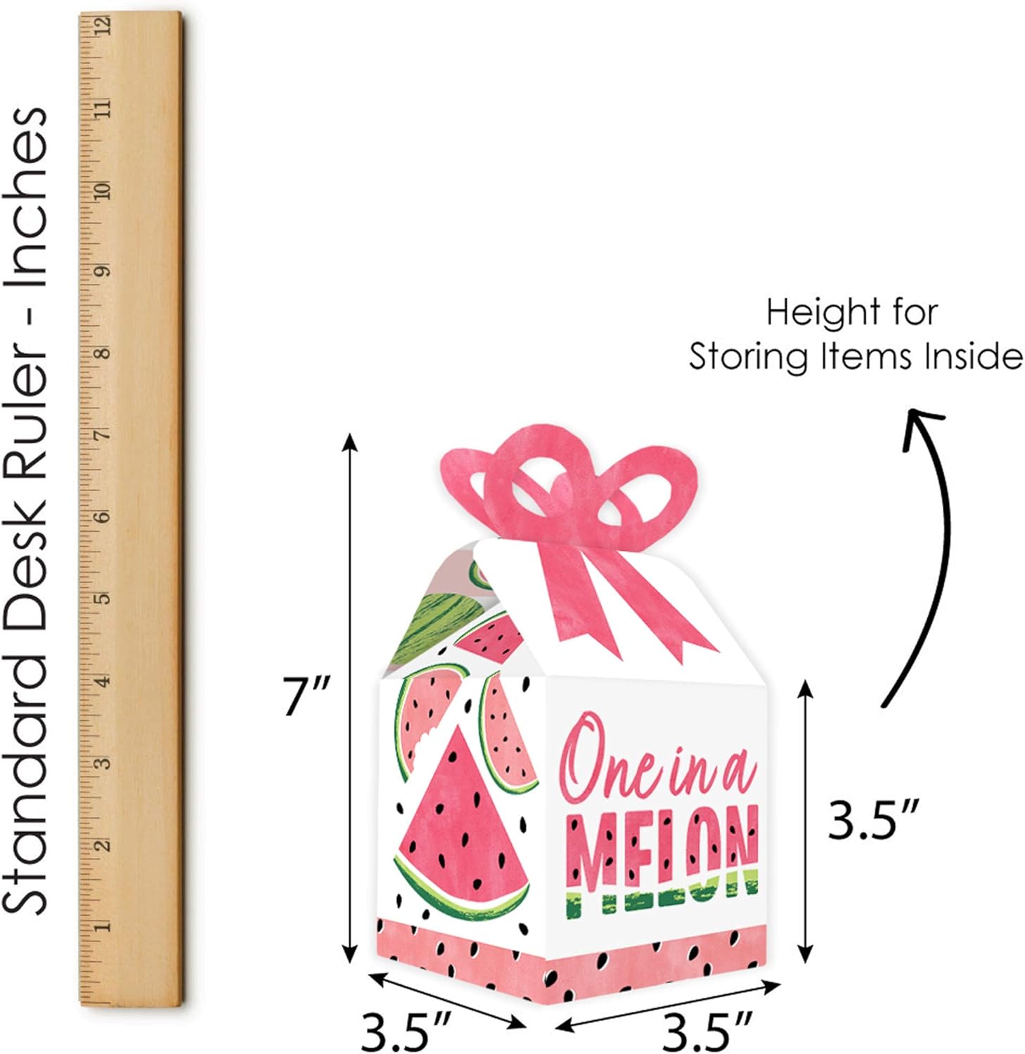 Big Dot of Happiness Sweet Watermelon Bow Boxes Set of 12