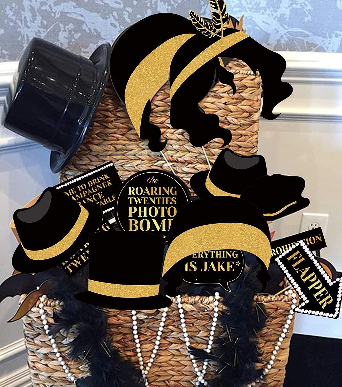 42Pcs 1920s Gatsby Photo Booth Props