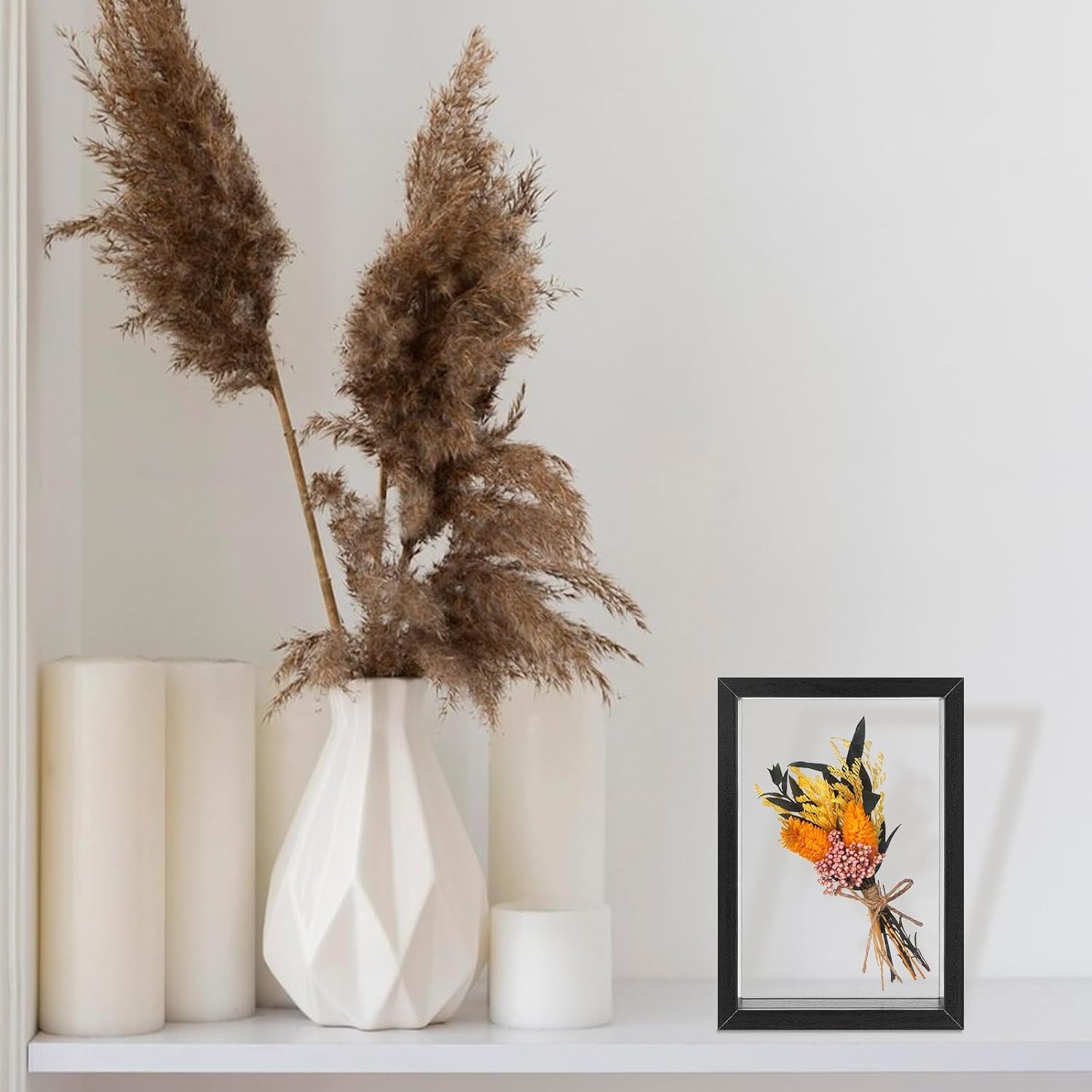 2 Pack 8x10 Inch Wooden Dried Flower Frame with Clear Acrylic Panels