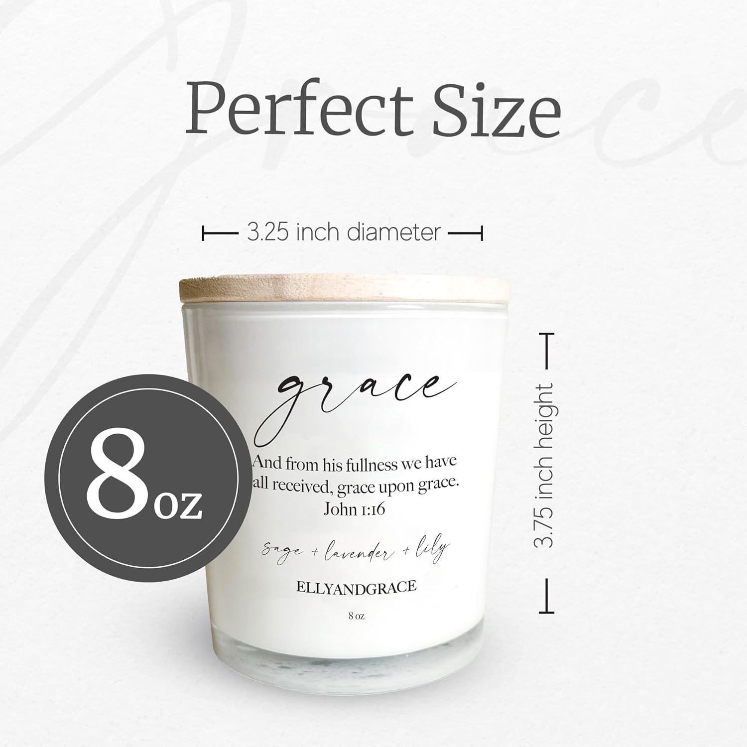 Elly Grace Scented Soy Candle with Bible Verse