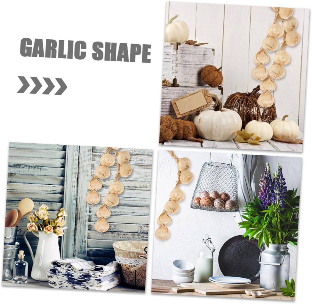 Cabilock Lifelike Fake Garlic Garland Strings for Photo Props